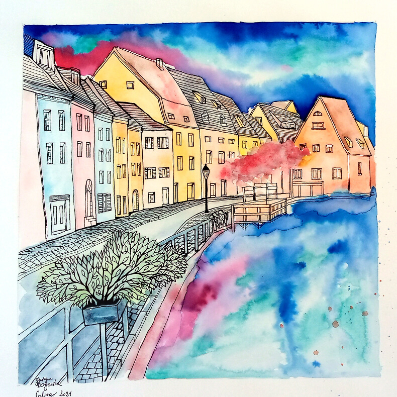 Vente en ligne - Paysages en aquarelle sur mesure