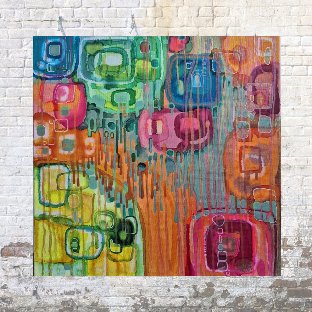 Tableau peinture abstraite - couleurs - peinture à l'huile - Un grand marché